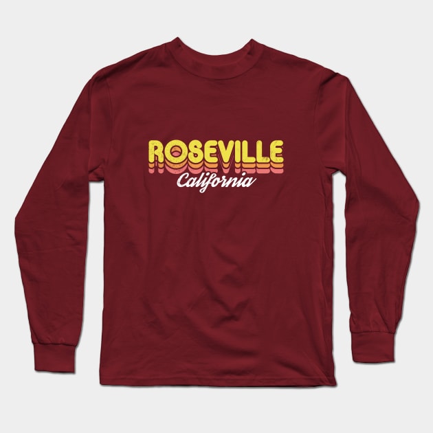 Retro Roseville California Long Sleeve T-Shirt by rojakdesigns